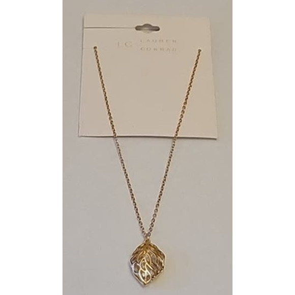 NWT Gold Tone Filigree Pendent Filled with Iridescent Beads Wedding Party Career - Picture 1 of 4